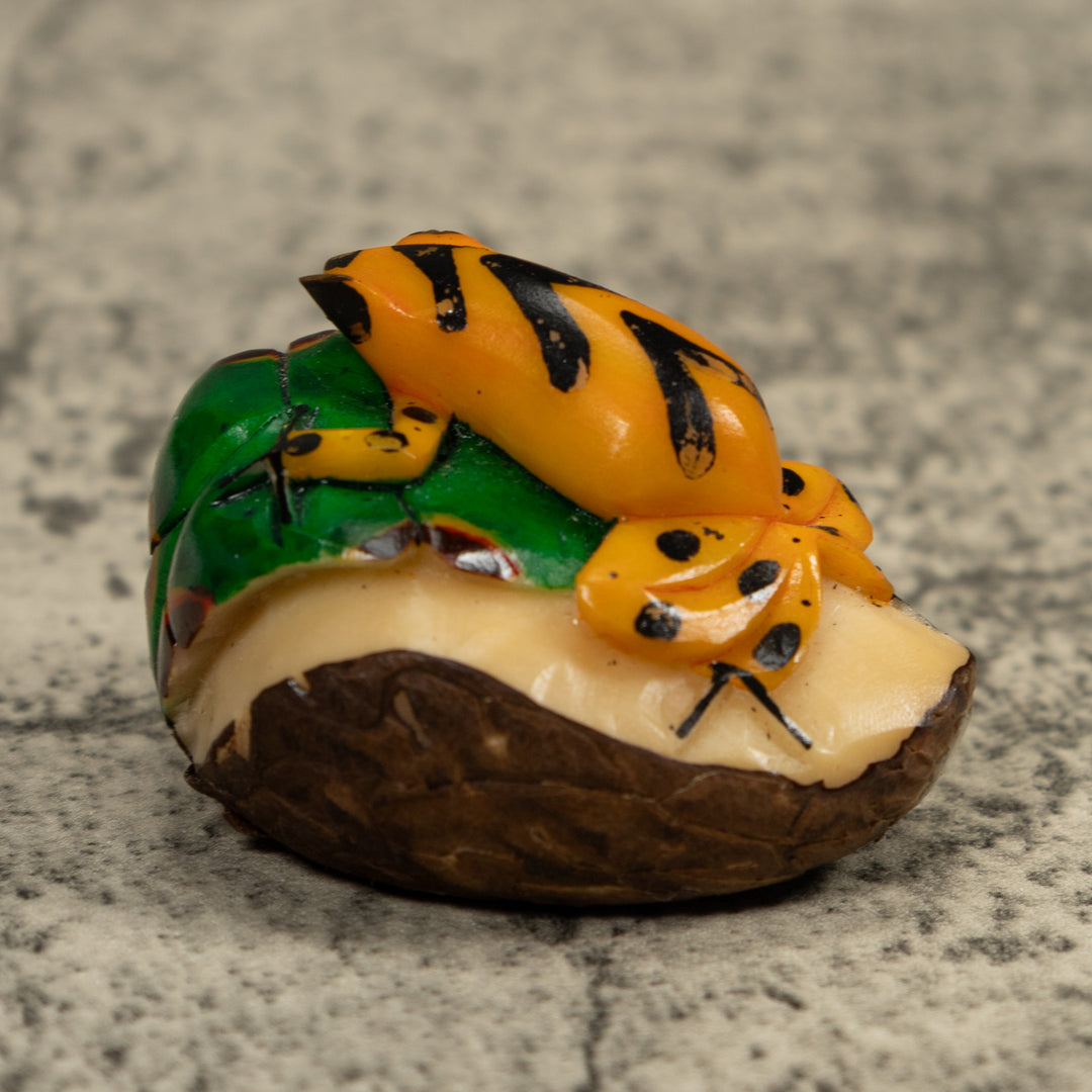 Golden Frog Tagua Carving