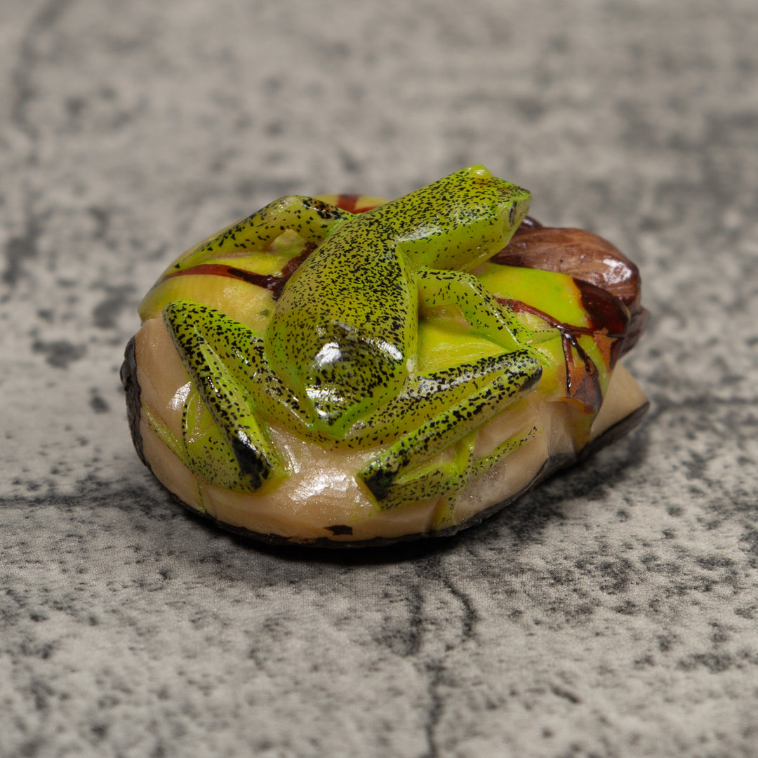 Green Frog Tagua Carving