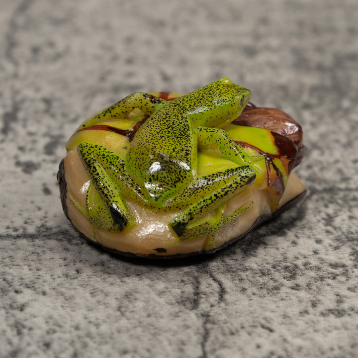 Green Frog Tagua Carving