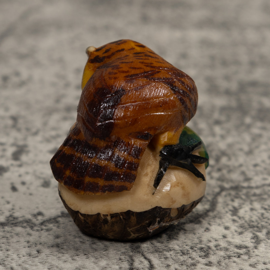 Vintage Owl Bird Tagua Carving