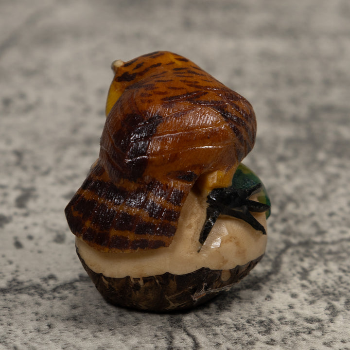 Vintage Owl Bird Tagua Carving