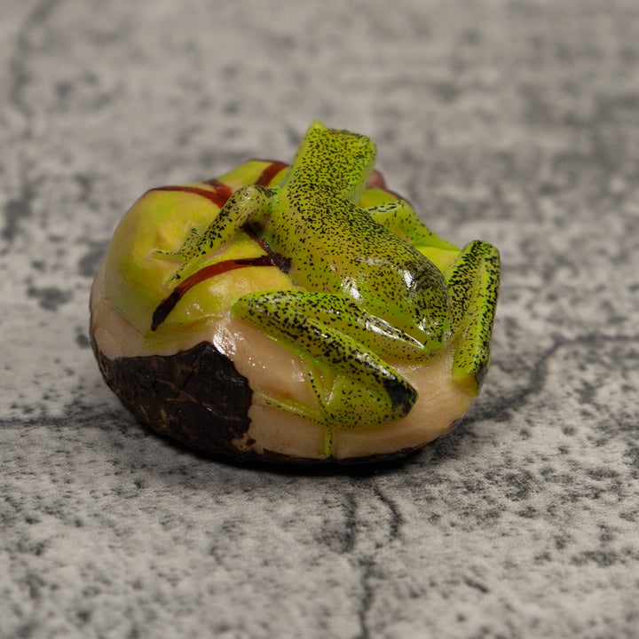 Green Frog Tagua Carving