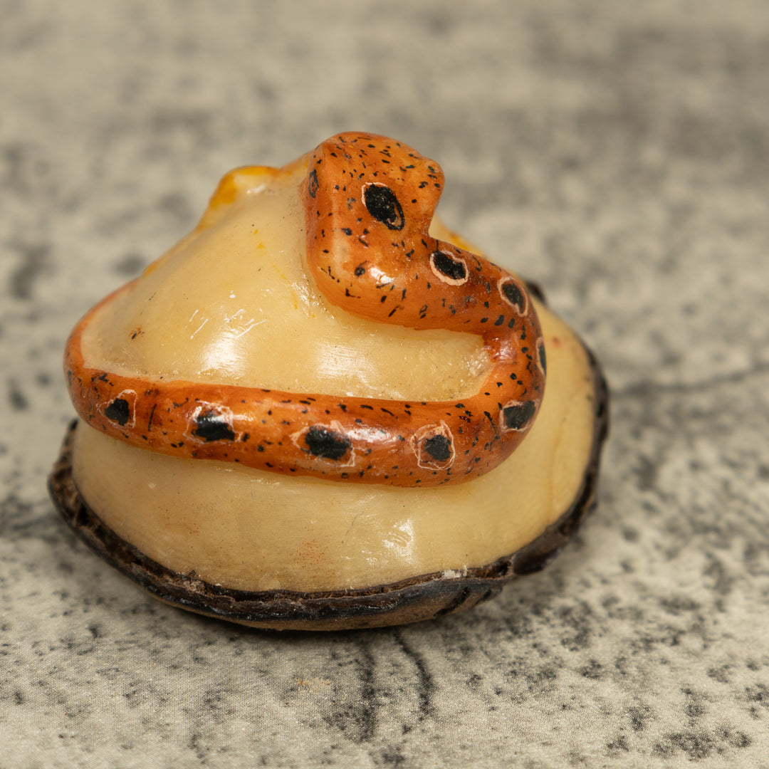 Snake Eating Frog Tagua Carving