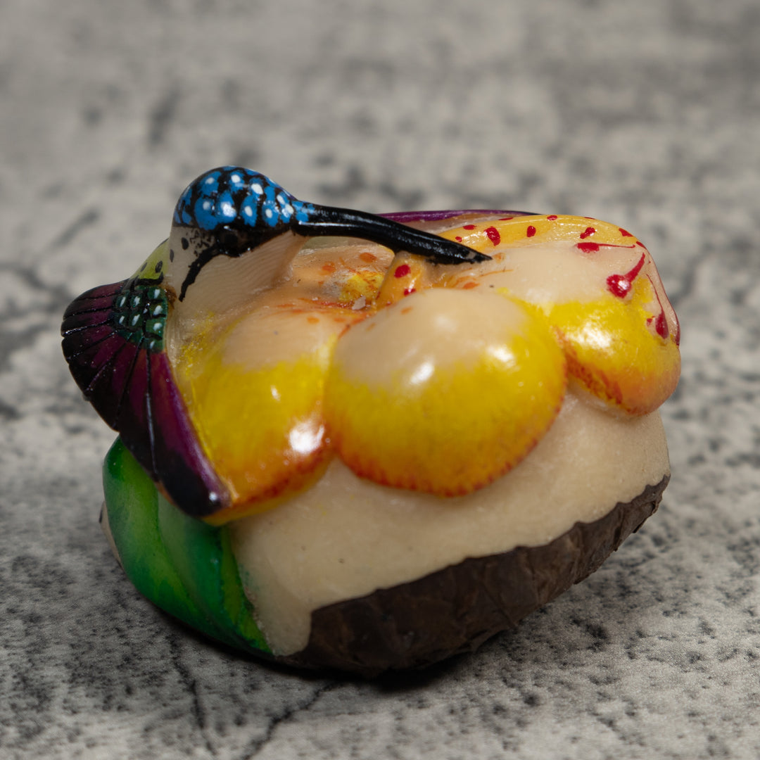 Multicolor Hummingbird Tagua Carving