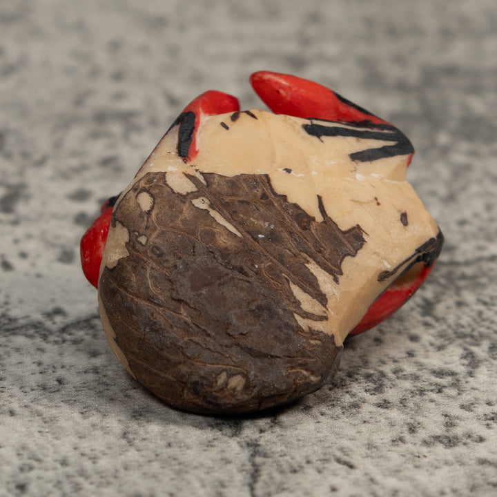 Vintage Red And Black Poison Dart Frog Tagua Carving