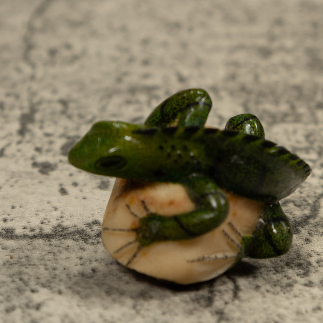 Iguana Lizard Reptile Tagua Carving