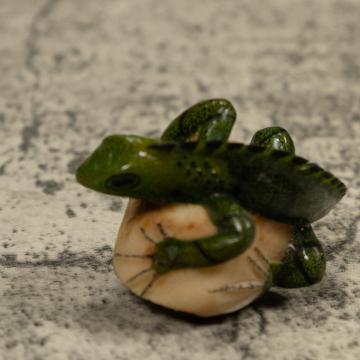 Iguana Lizard Reptile Tagua Carving