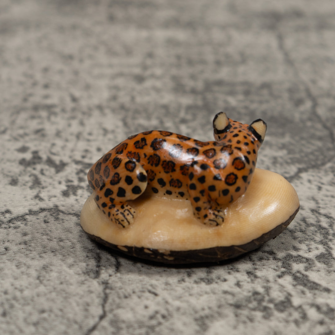 Ocelot Cat Tagua Carving