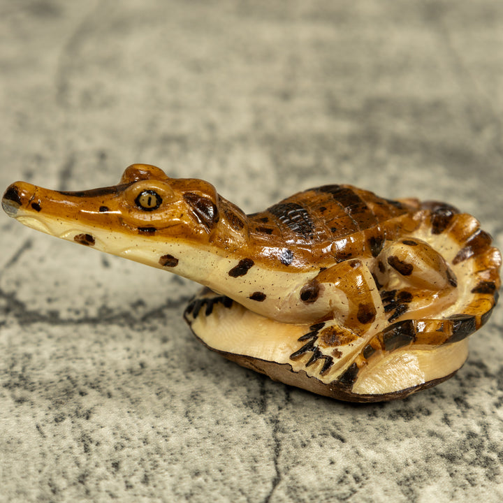 Alligator Crocodile Caiman Tagua Carving