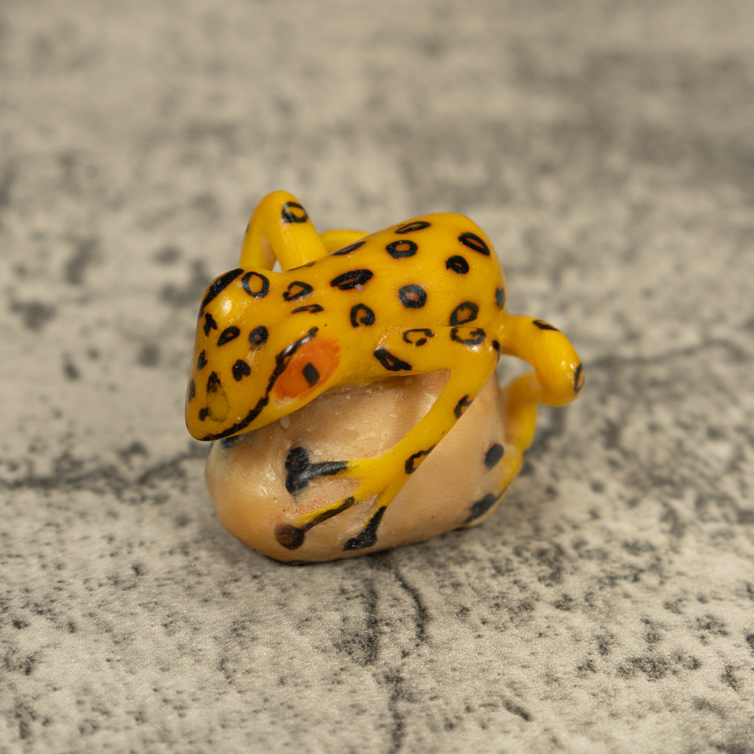 Vintage Golden Frog Tagua Carving