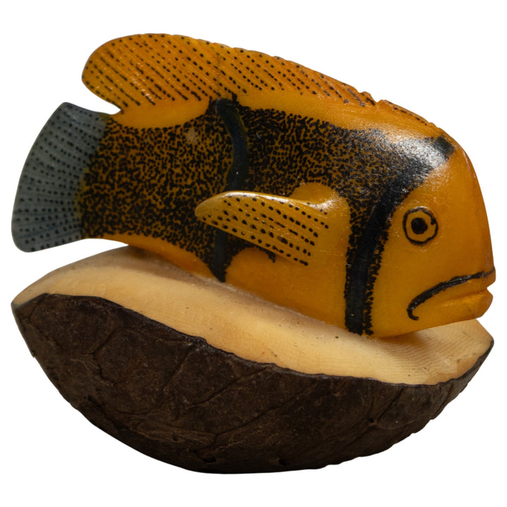Vintage Tropical Fish Tagua Carving
