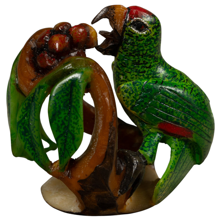 Green Parrot Bird Tagua Carving