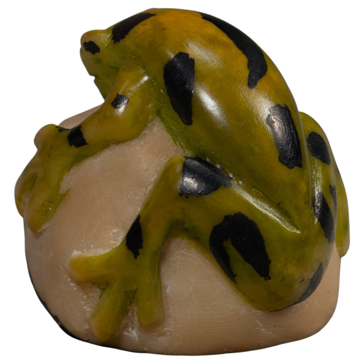Vintage Green And Black Poison Dart Frog Tagua Carving