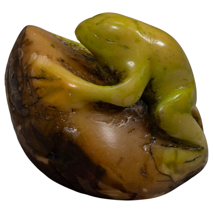 Vintage Green Frog Tagua Carving