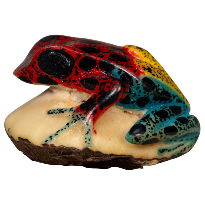 Gold And Black Red Poison Dart Frog Tagua Carving
