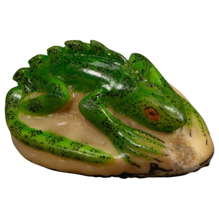 Vintage Iguana Lizard Reptile Tagua Carving