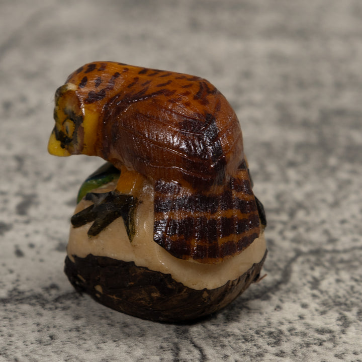 Vintage Owl Bird Tagua Carving