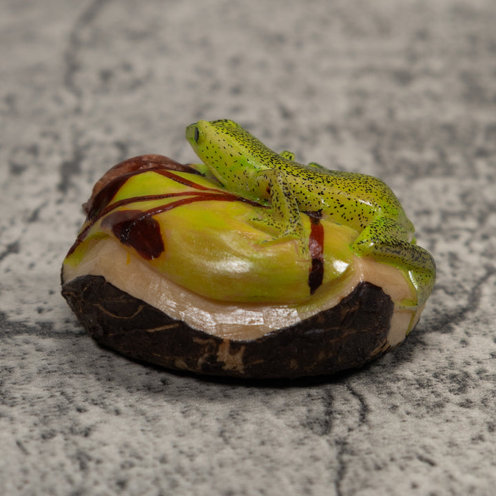 Green Frog Tagua Carving