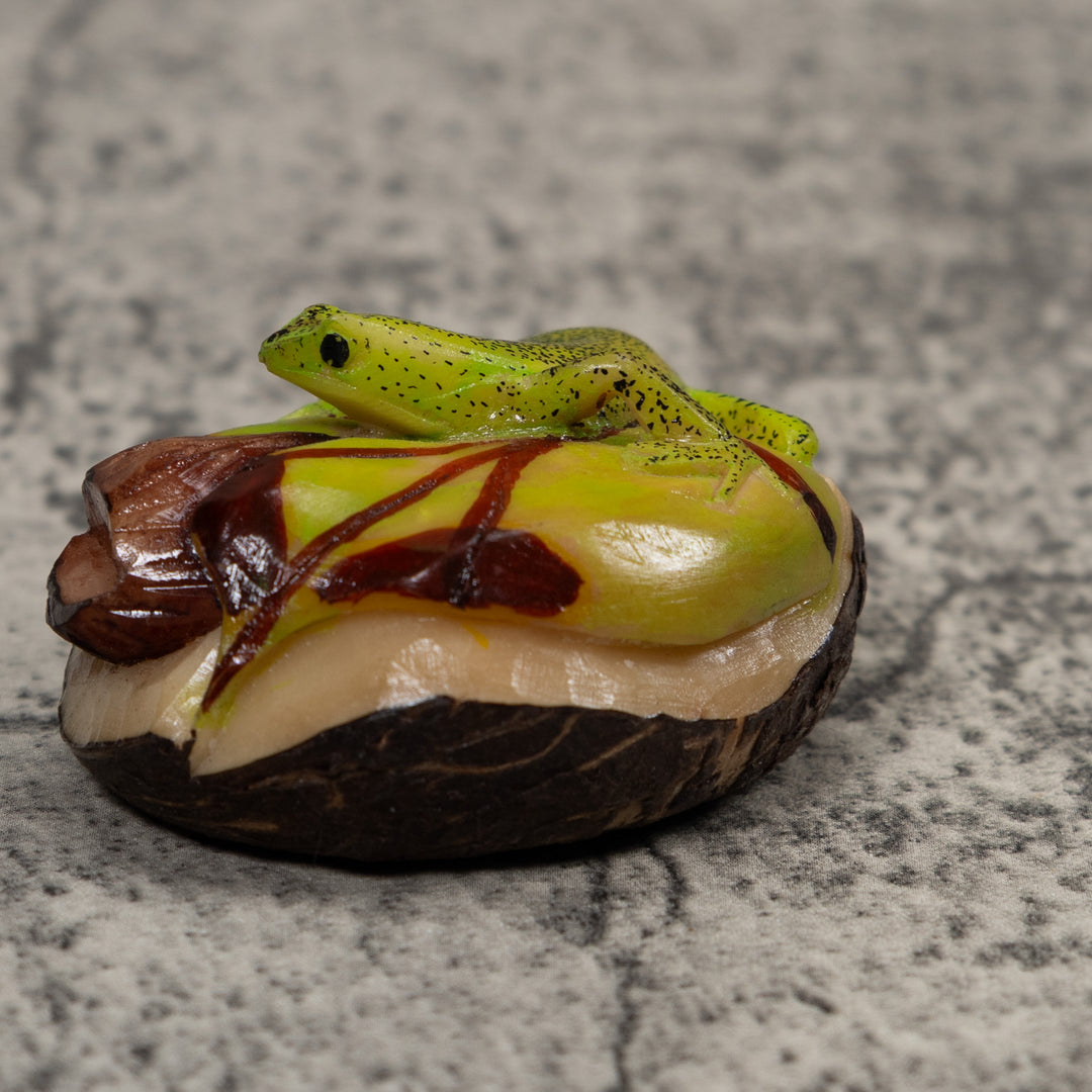 Green Frog Tagua Carving