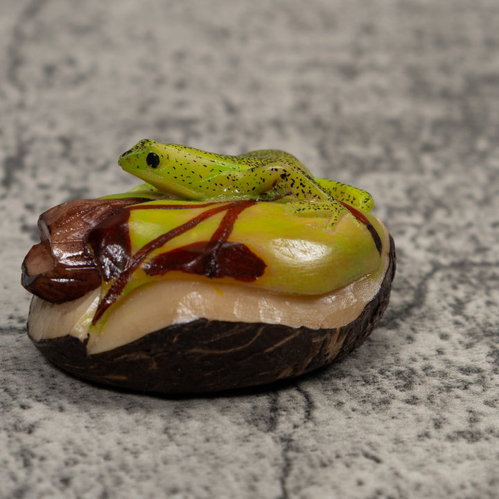 Green Frog Tagua Carving