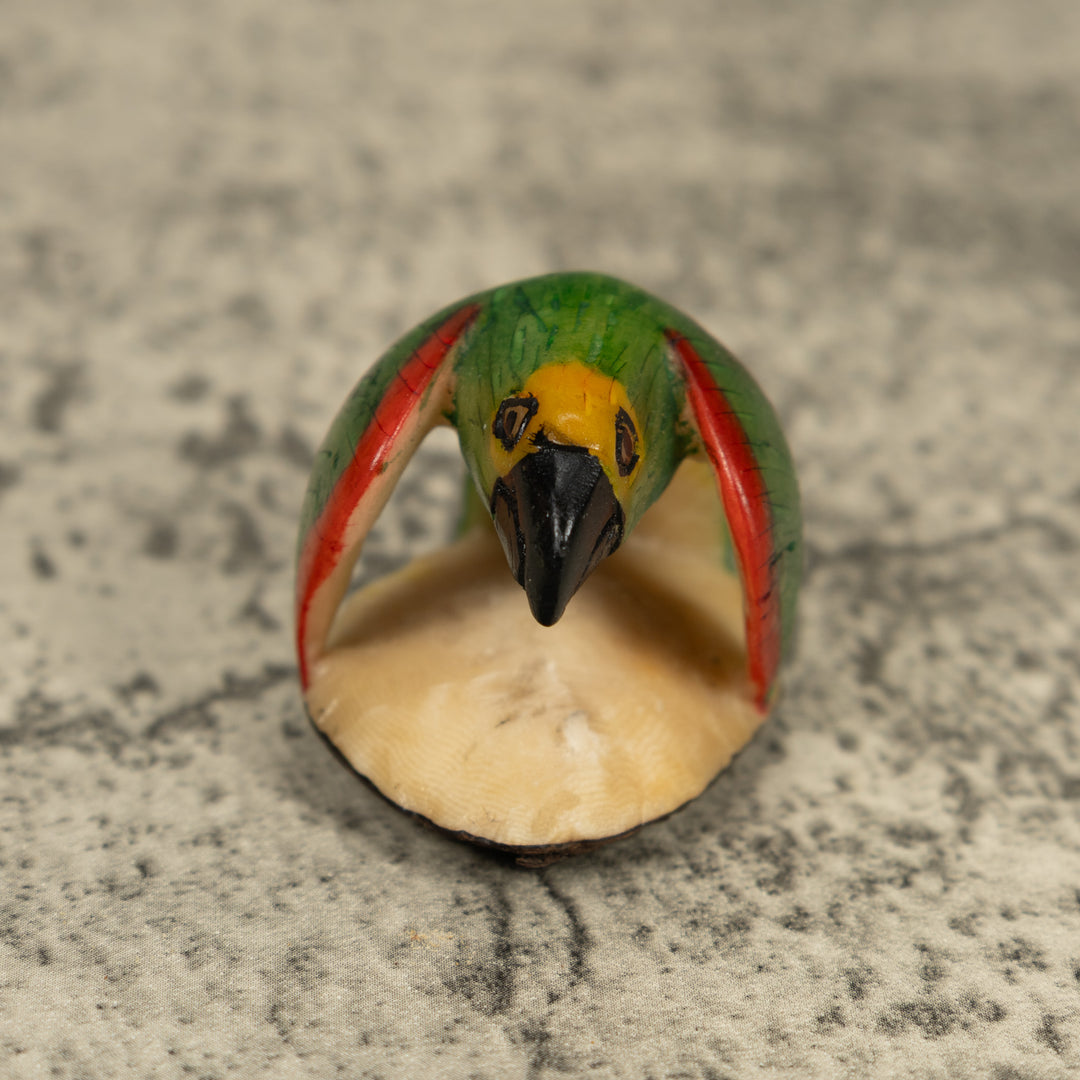 Vintage Parrot Bird Tagua Carving