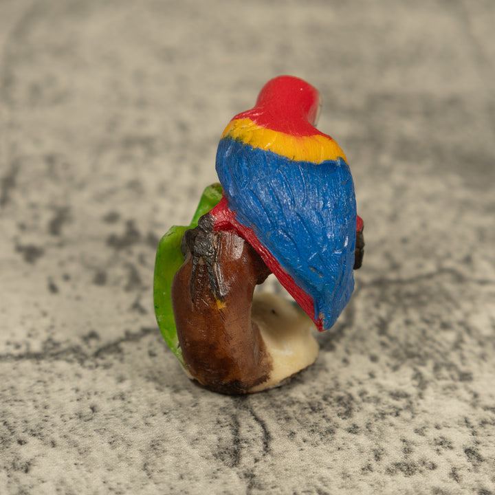 Red Blue And Yellow Macaw Parrot Tagua Carving