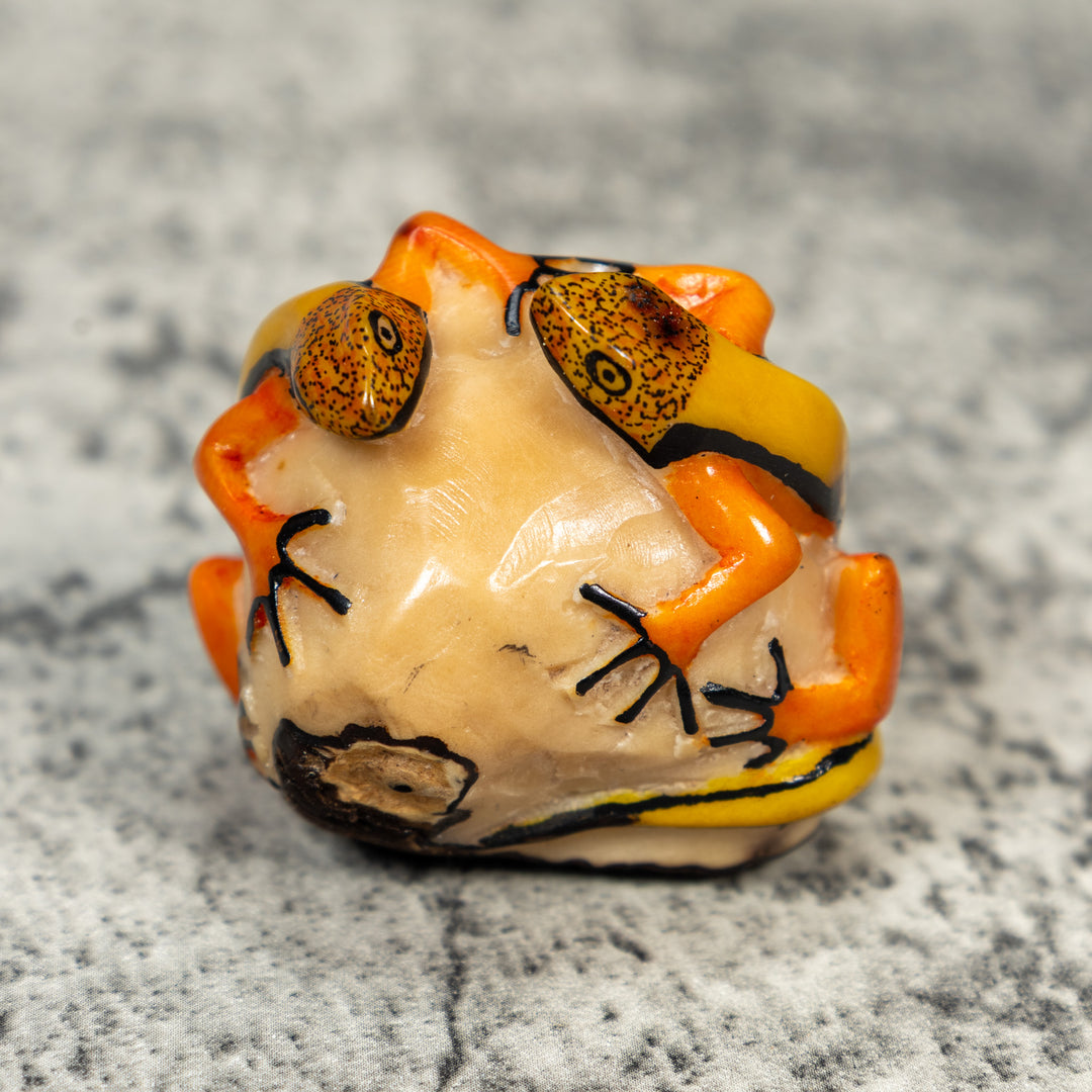 Double Gecko Lizard Tagua Carving