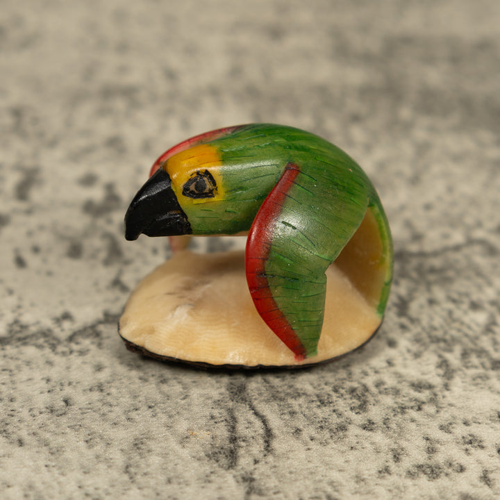 Vintage Parrot Bird Tagua Carving