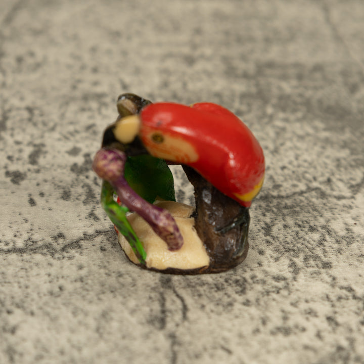 Red Blue And Yellow Macaw Parrot Tagua Carving
