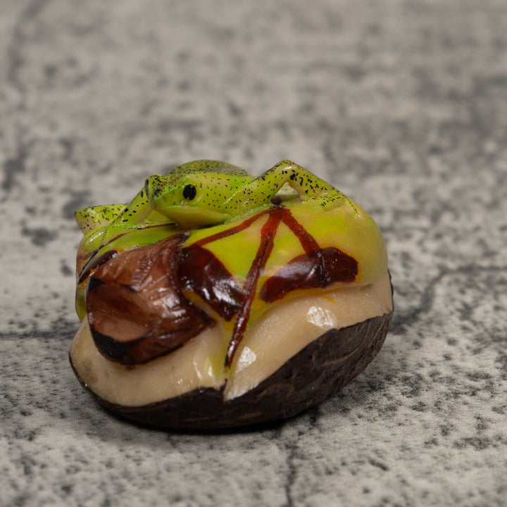 Green Frog Tagua Carving