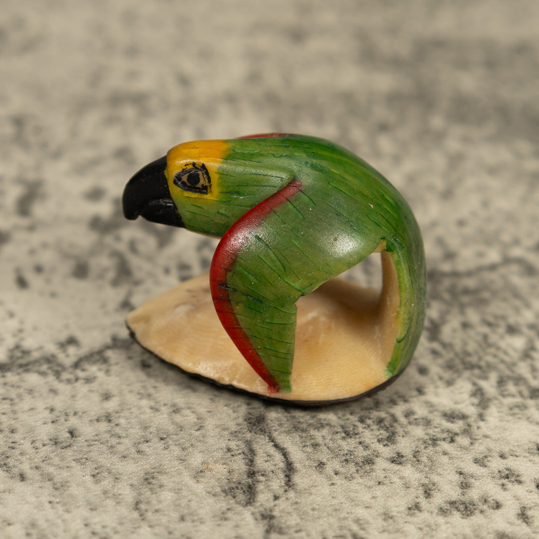 Vintage Parrot Bird Tagua Carving