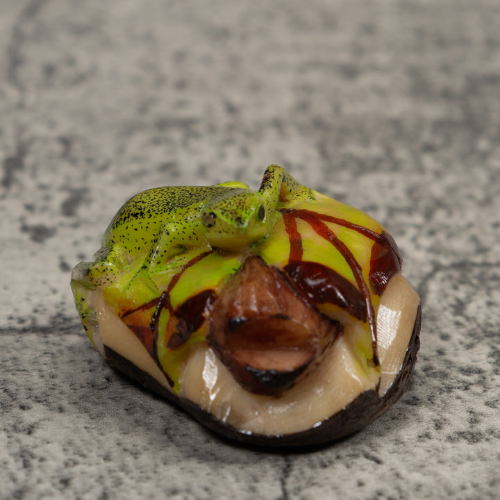 Green Frog Tagua Carving