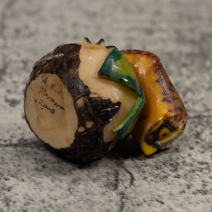 Vintage Owl Bird Tagua Carving