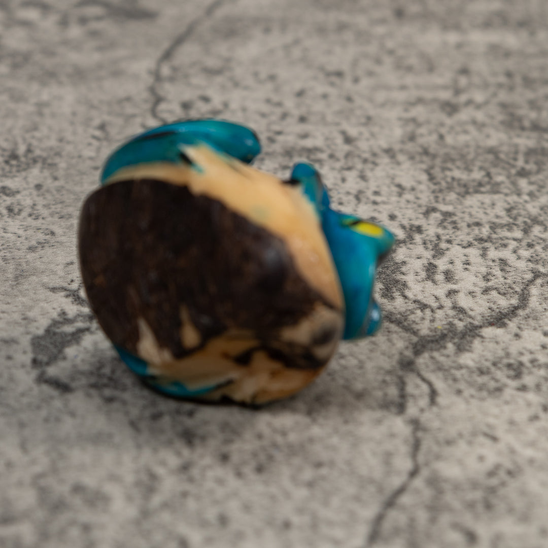Black And Blue Poison Dart Frog Tagua Carving