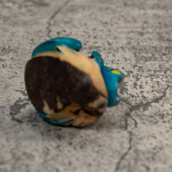 Black And Blue Poison Dart Frog Tagua Carving