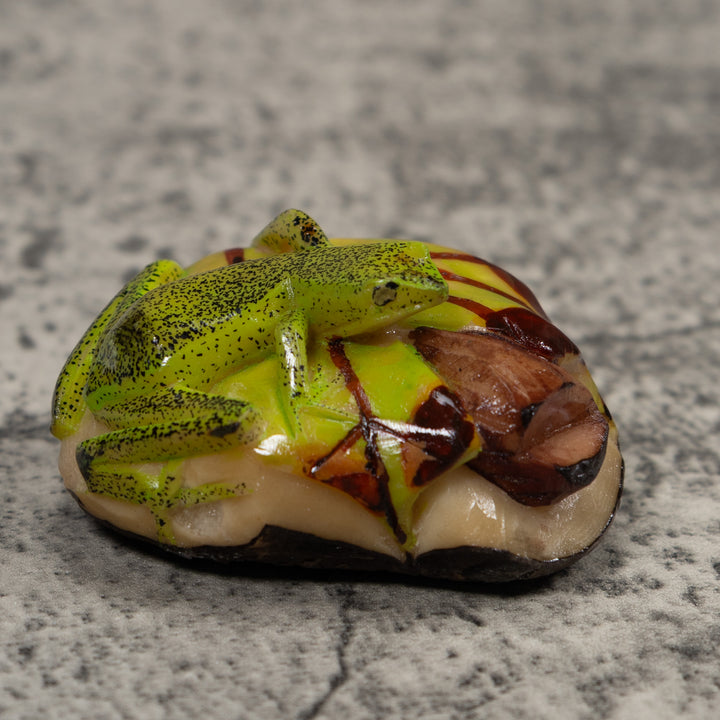 Green Frog Tagua Carving