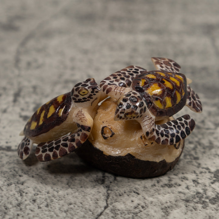 Double Sea Turtle Tagua Carving