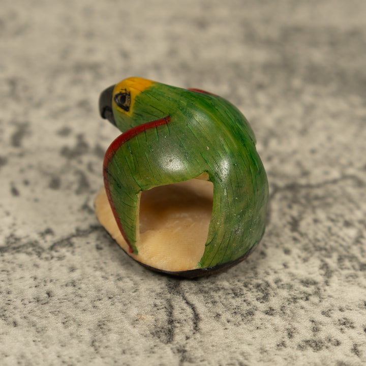 Vintage Parrot Bird Tagua Carving
