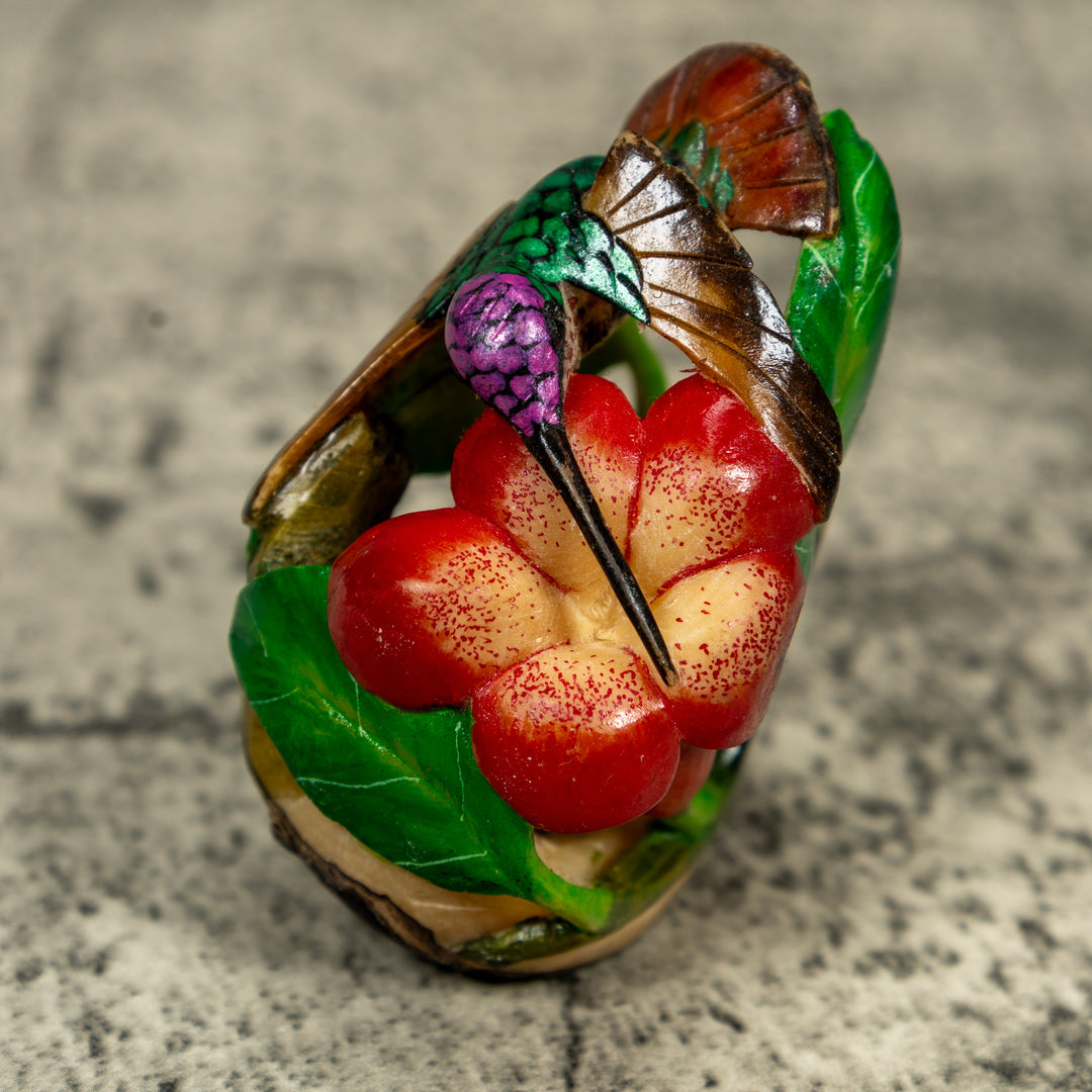 Hummingbird Tagua Carving