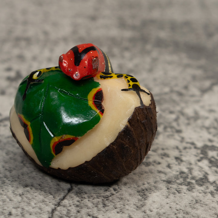 Black Red And Gold Poison Dart Frog Tagua Carving