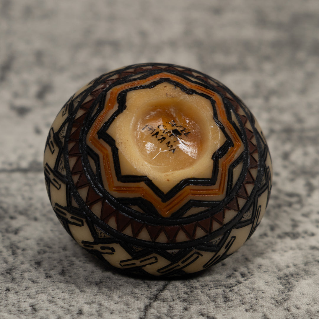 Painted Tagua Vase Carving