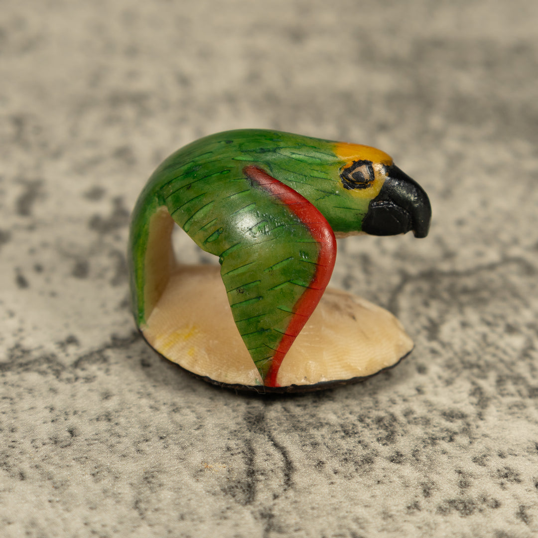 Vintage Parrot Bird Tagua Carving