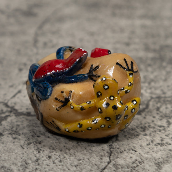 Multiple Poison Dart Frog Tagua Carving
