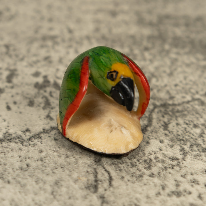 Vintage Parrot Bird Tagua Carving