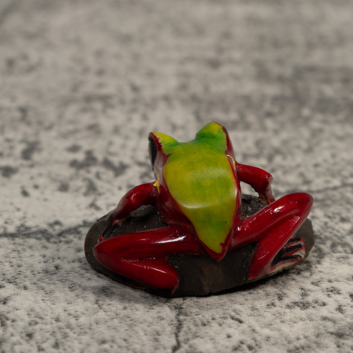 Vintage Green And Red Poison Dart Frog Tagua Carving