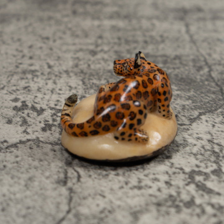 Ocelot Cat Tagua Carving