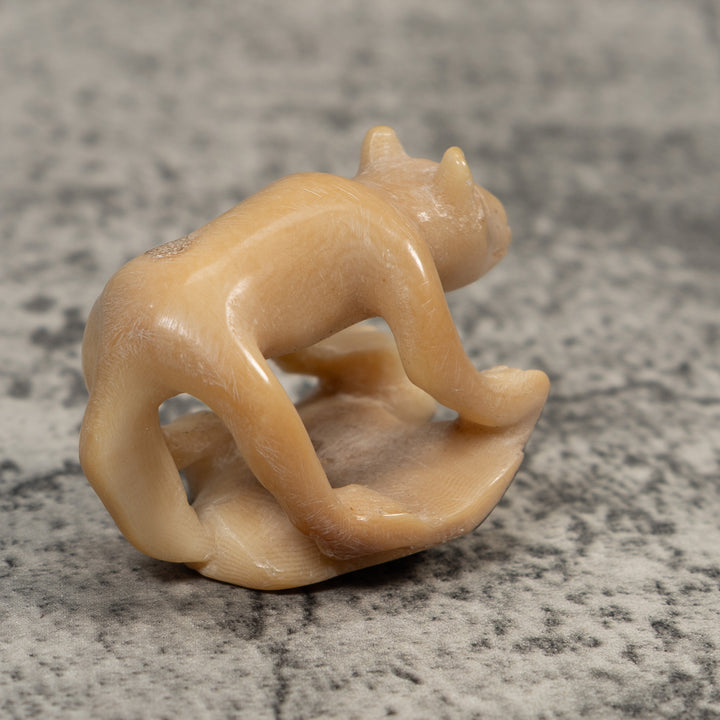 Vintage White Jungle Animal Tagua Carving