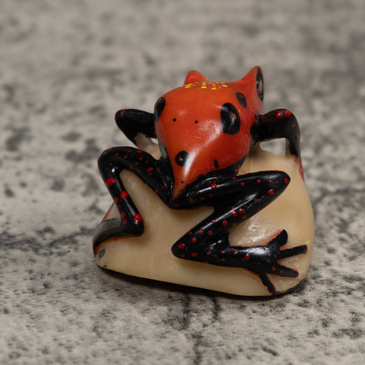 Vintage Poison Dart Frog Tagua Carving