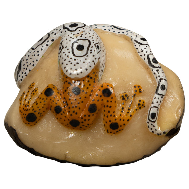 Snake Eating A Frog Tagua Carving