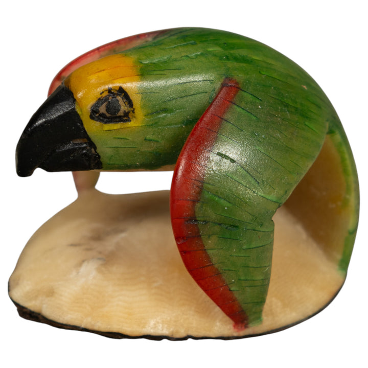 Vintage Parrot Bird Tagua Carving